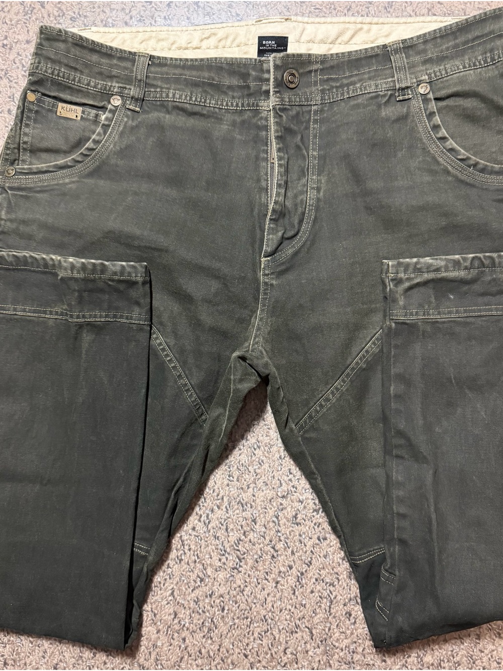Kuhl Men's Dark Brown/Green Work-Style Cargo Jeans
